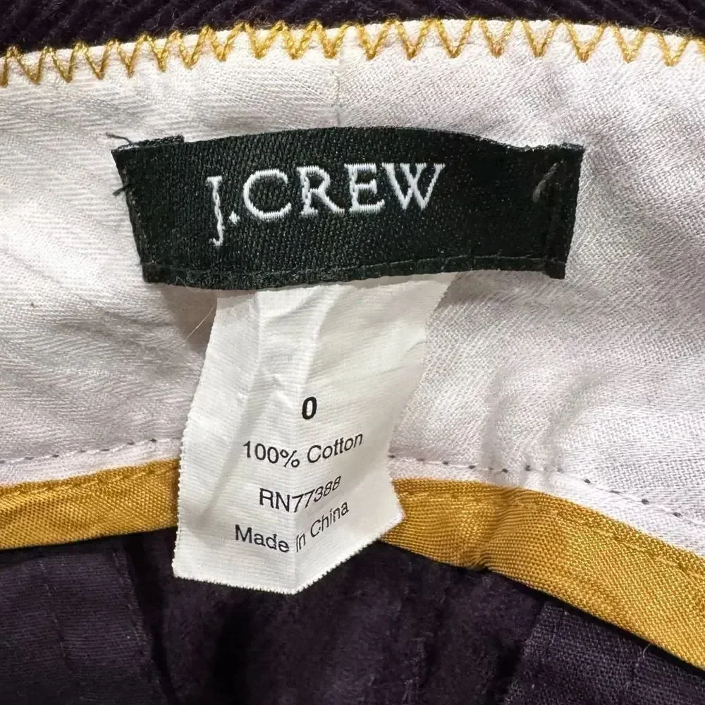 J. Crew Plum Purple Corduroy Mini Skirt Women’s 0